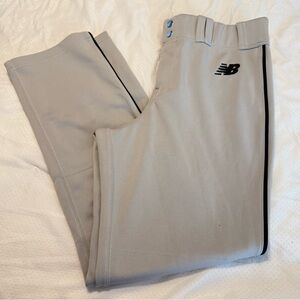 New Balance Baseball Pants Light Gray Black Side Stripe 30” Waist 28.5 Inseam